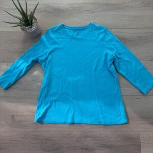 Kim Rodgers XL blue 💯 cotton top